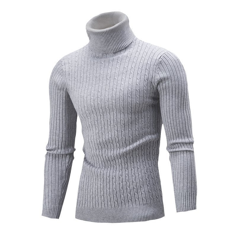 Men's cozy turtleneck sweater made of fine ribbed knit Lisslune
