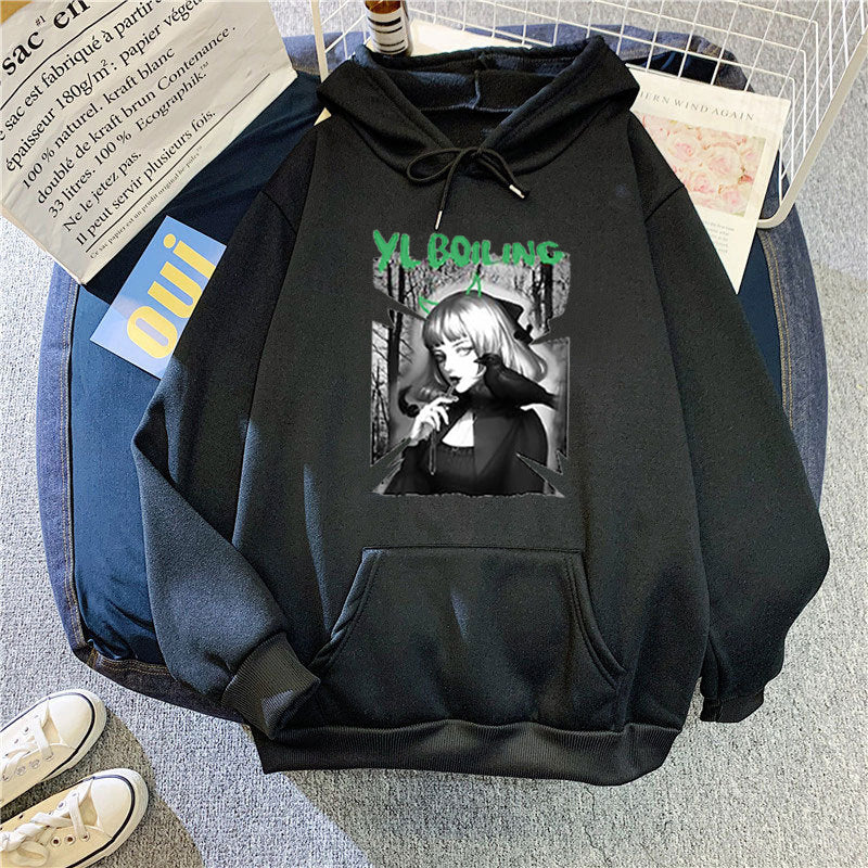Women's hooded sweatshirt with avant-garde graphic design Lisslune