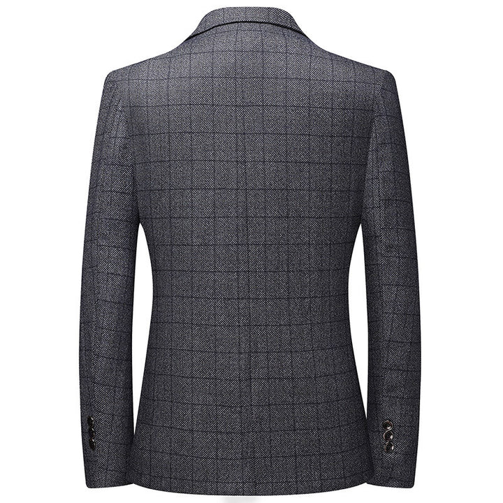 Men's Elegant Check Blazer with Modern Cut and Comfortable Pockets Lisslune