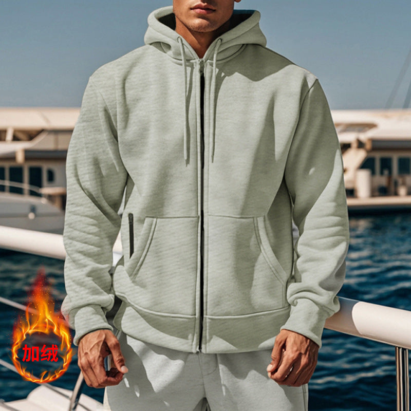 Men's sporty hoodie with full zip and practical pockets Lisslune