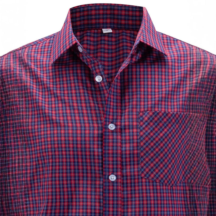 Men's stylish check shirt with modern cut and chest pocket Lisslune