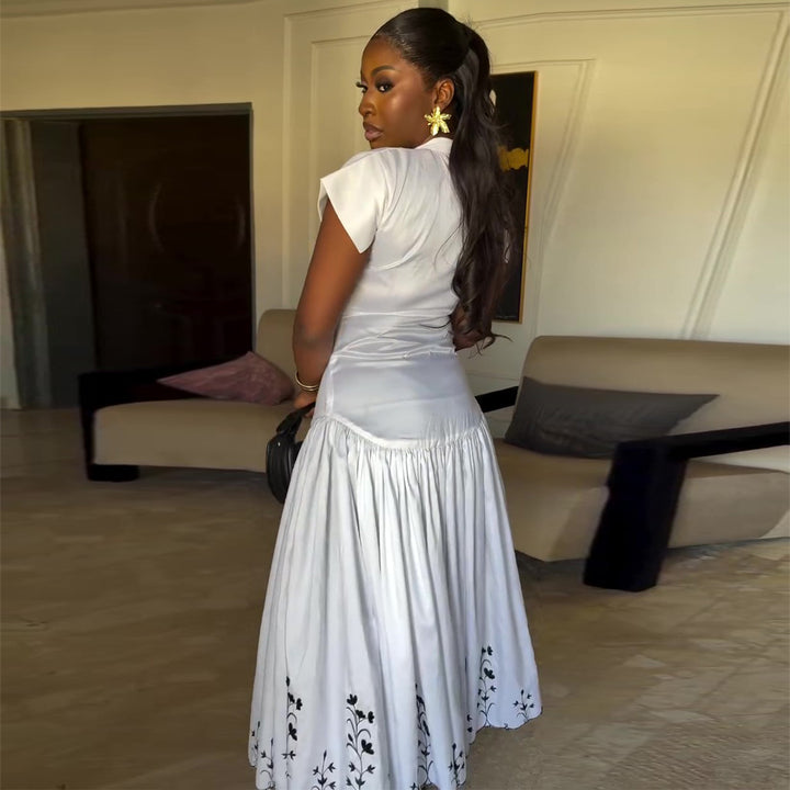 Ladies Elegant and Airy Maxi Dress with Embroidery Lisslune