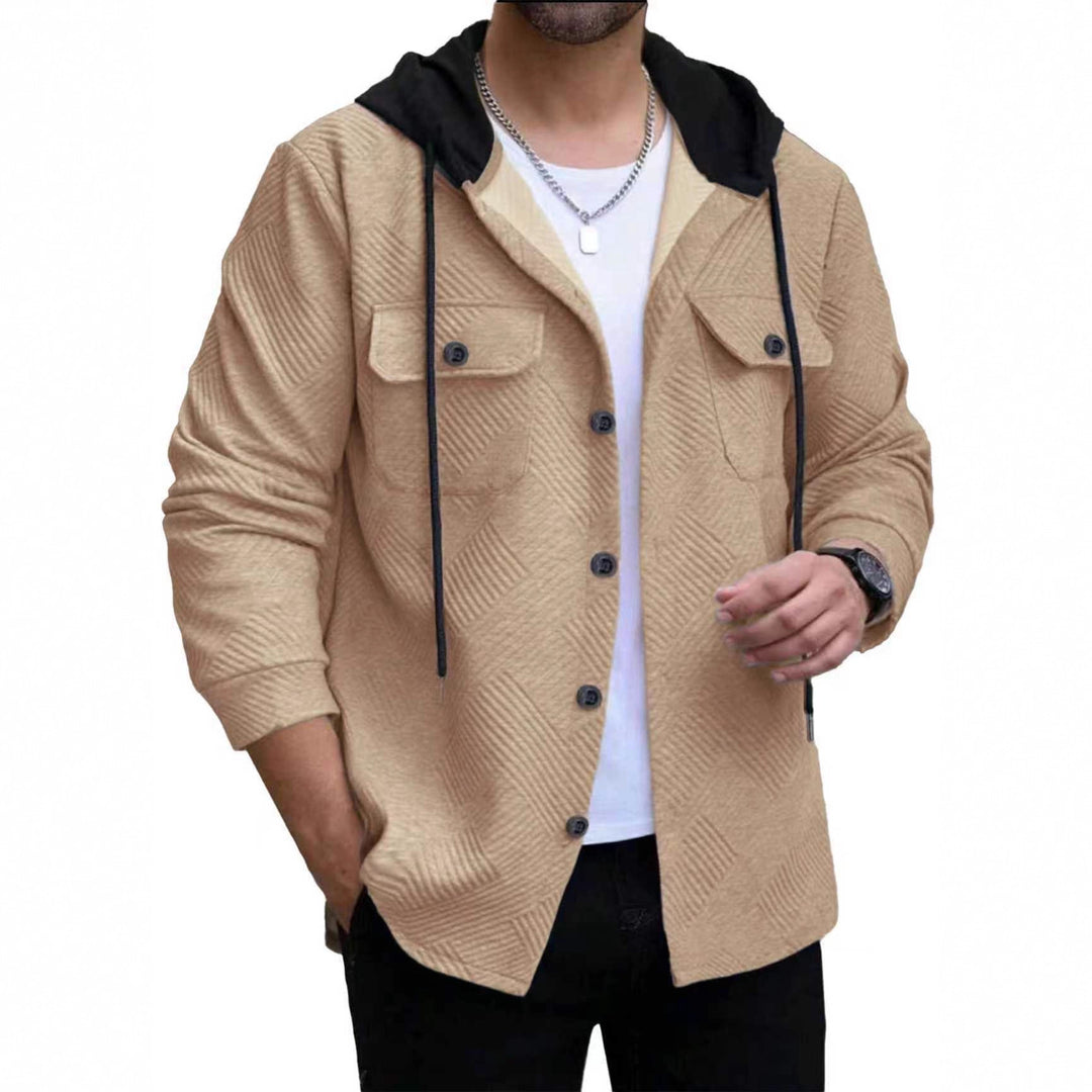 Men's casual shirt jacket with hood function and practical pockets Lisslune