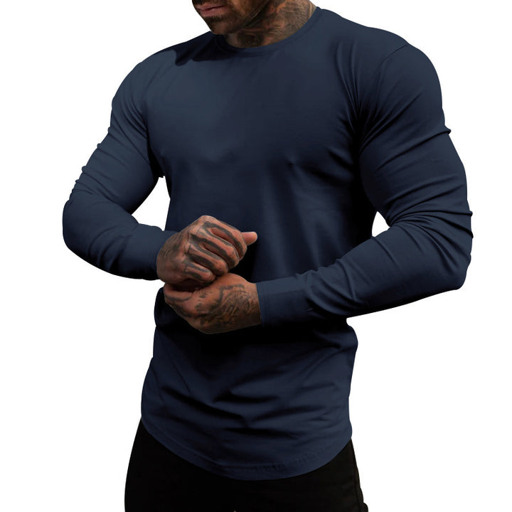 Men's long sleeve shirt made of soft cotton blend with modern cut and round neck Lisslune