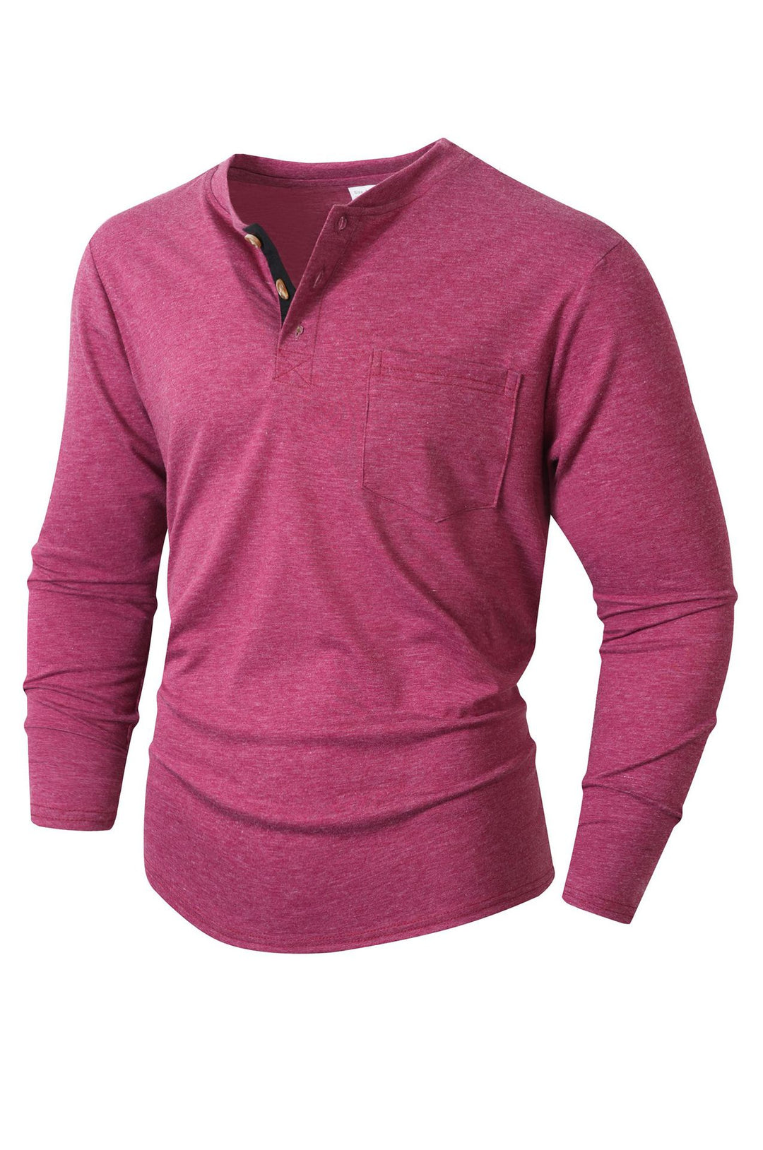 Men's Long Sleeve Henley Shirt Lisslune