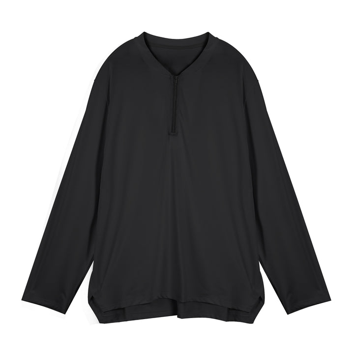 Men's long-sleeve functional shirt with stand-up collar and zipper Lisslune