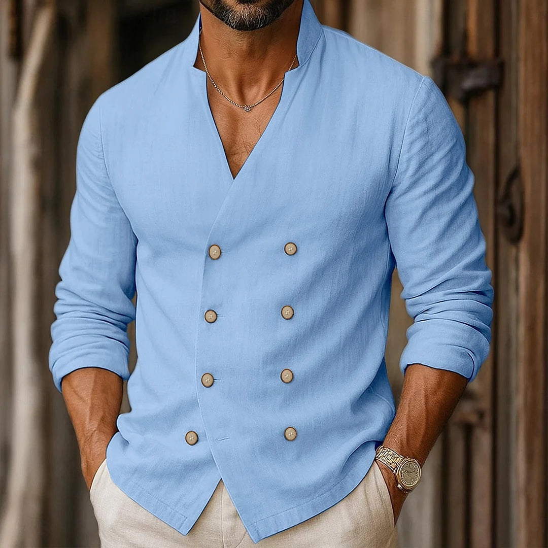 Men's stylish shirt with double button placket Lisslune