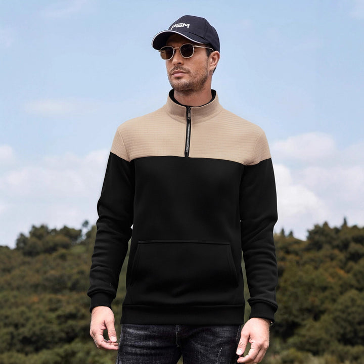 Men's functional sweatshirt jacket with a high collar and practical kangaroo pocket Lisslune