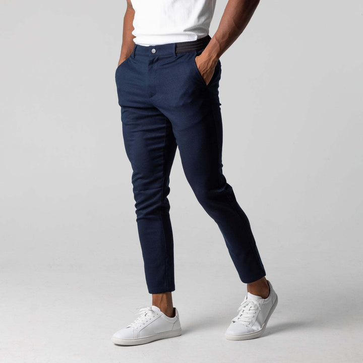 Men's Chino Pants with Slim Fit Cut and Elastic Waistband Lisslune