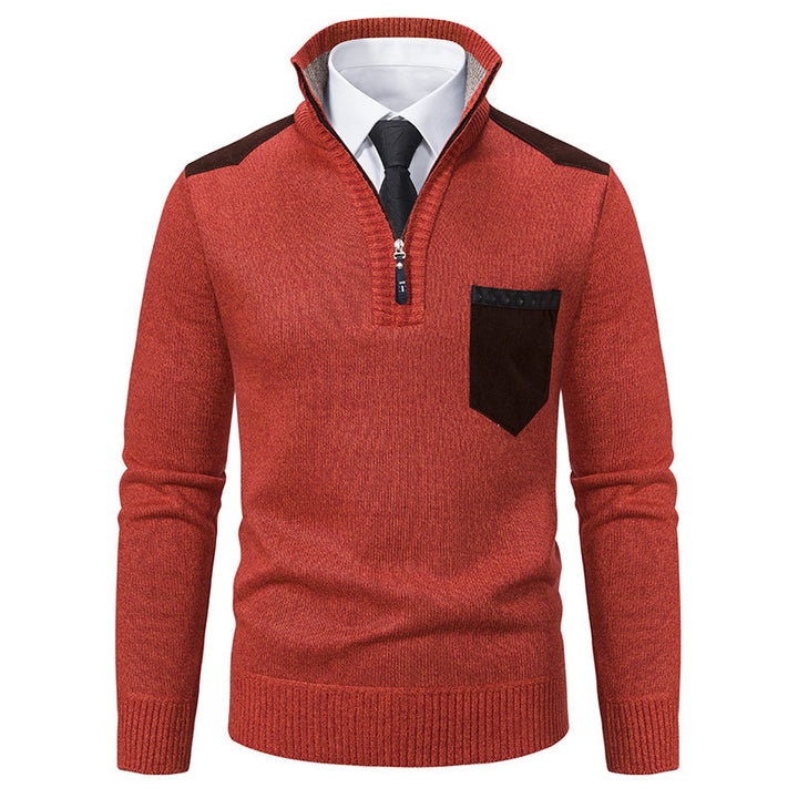 Men's stylish sweater with high collar and zipper Lisslune