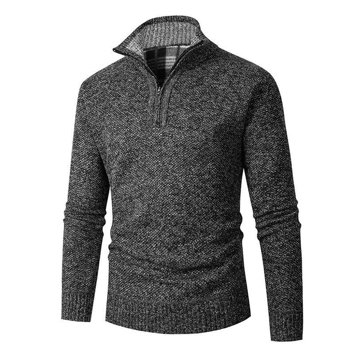 Men's sweater with high collar and practical zipper Lisslune