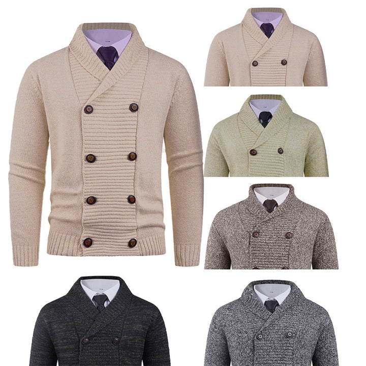 Men's cardigan with modern shawl collar and practical button details Lisslune