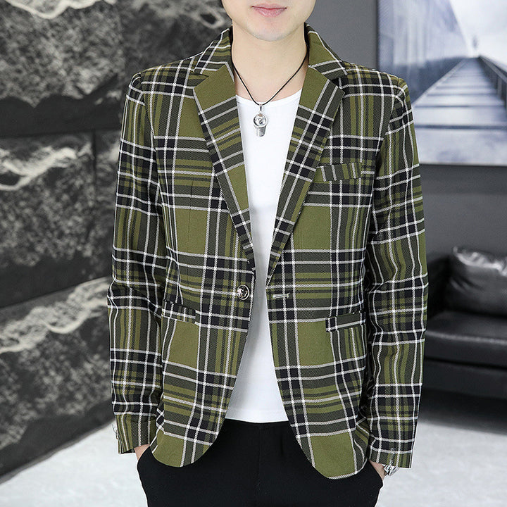 Men's fashionable checked blazer Lisslune