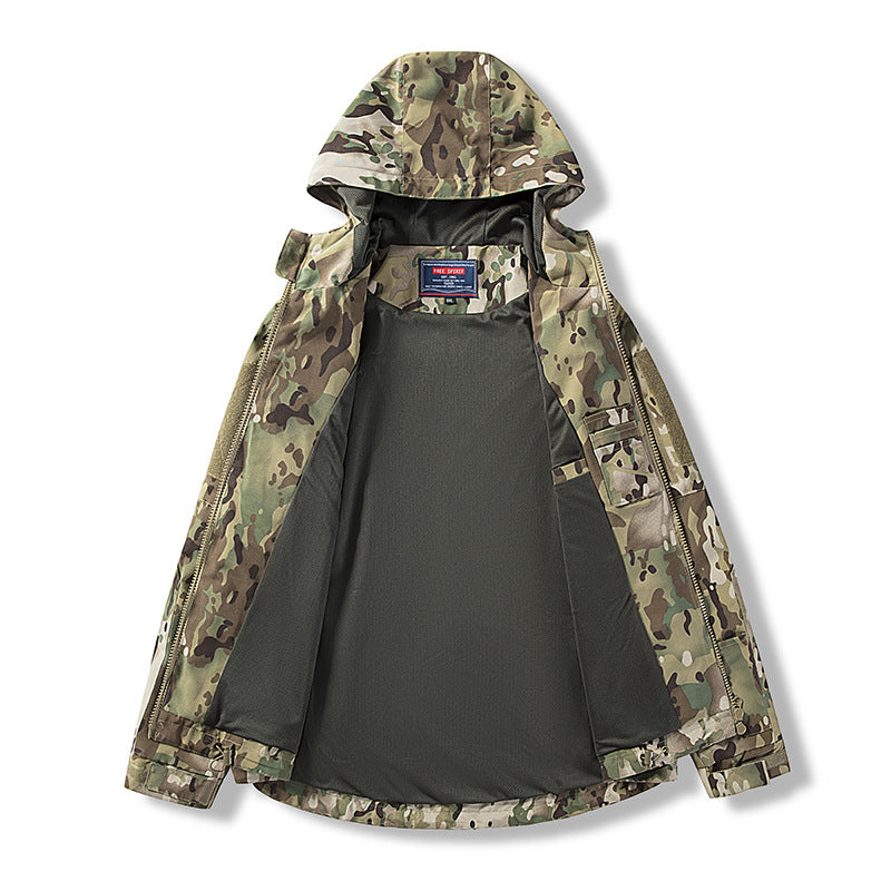 Men's Technical Outdoor Jacket with Insulating Filling and Adjustable Hood Collar Lisslune