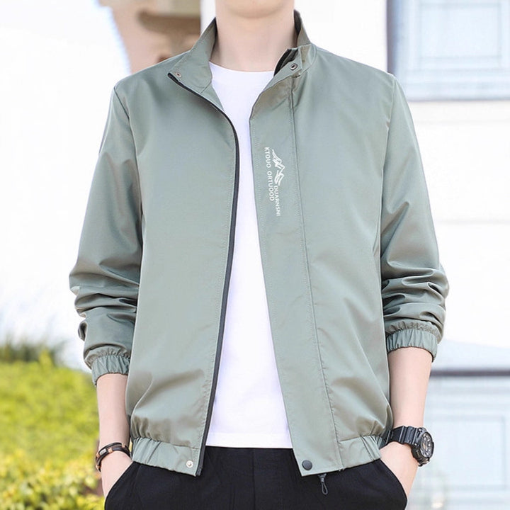 Men's lightweight transitional jacket with high collar and practical pockets Lisslune