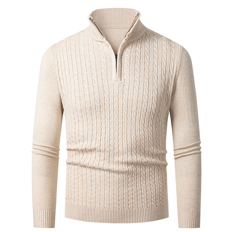 Men's fine knit sweater with stylish zipper Lisslune