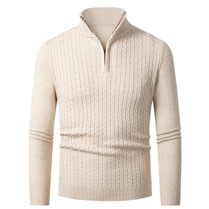 Men's fine knit sweater with stylish zipper Lisslune