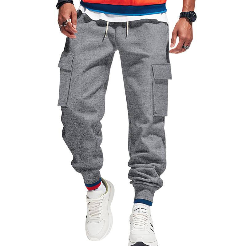 Men's cargo pants with elastic waistband and practical side pockets Lisslune