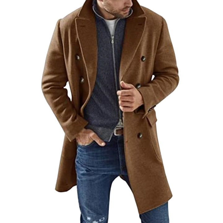 Men's double layer coat with classic cut and fashionable details Lisslune