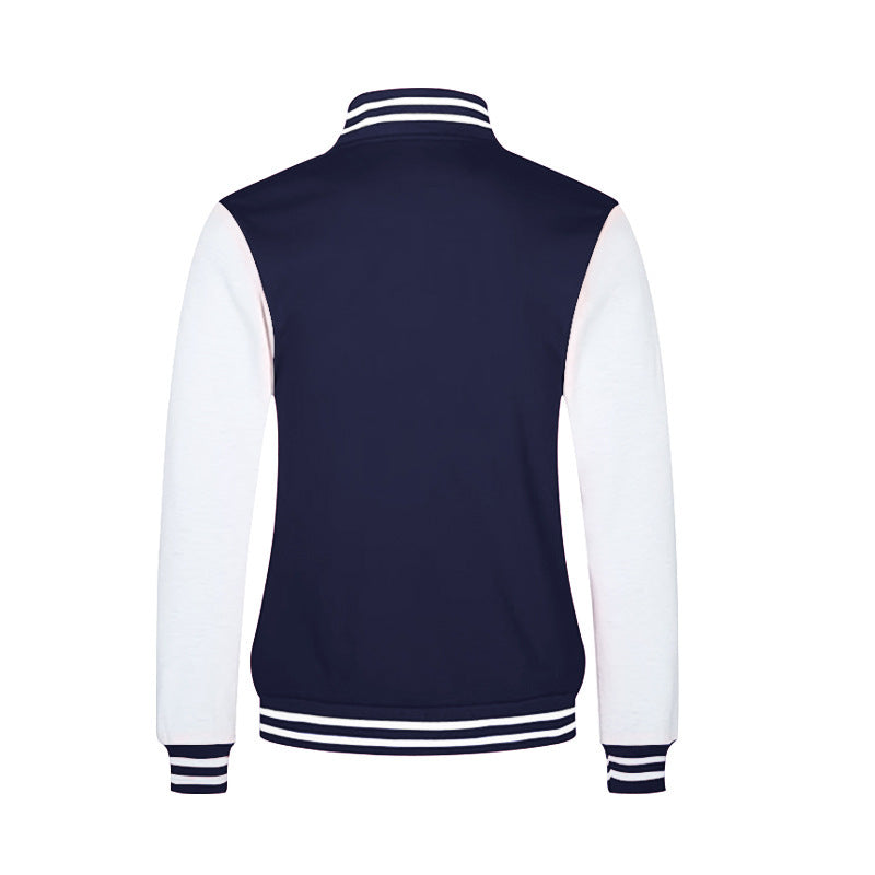 Men's sporty college jacket with contrasting sleeves and snap buttons Lisslune
