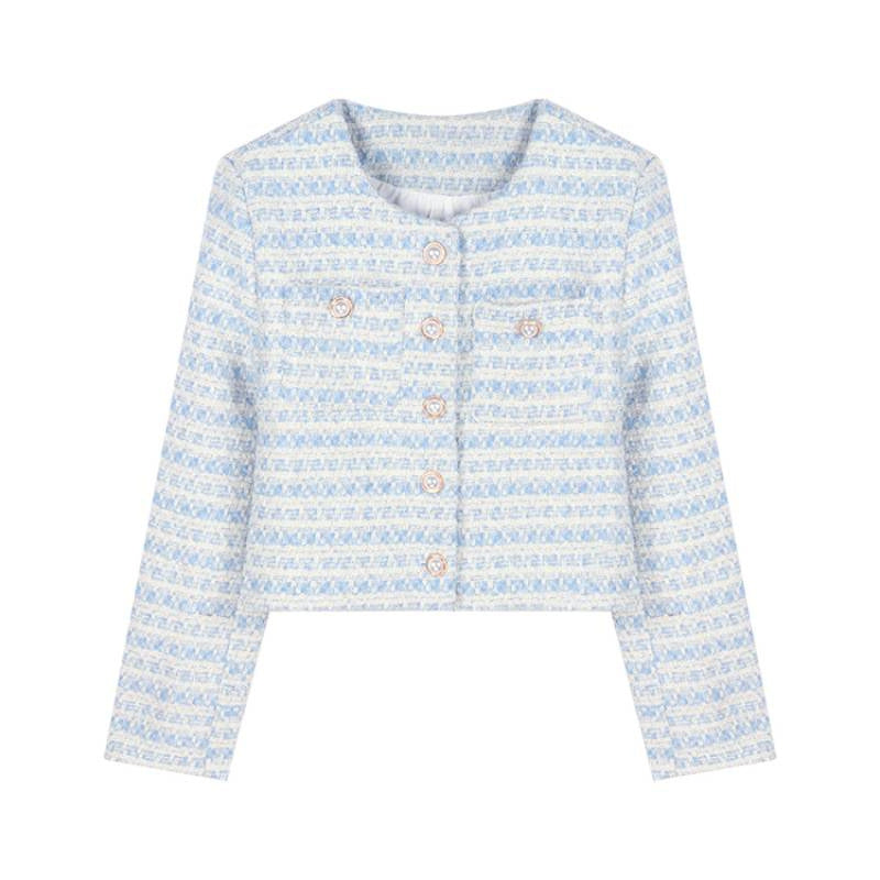 Women Elegant and stylish tweed jacket with pearl buttons Lisslune