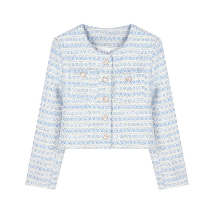 Women Elegant and stylish tweed jacket with pearl buttons Lisslune