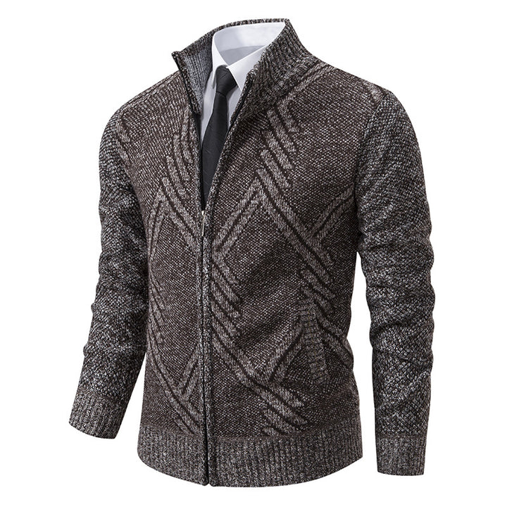 Men's Fashion Knit Pullover with Stand-Up Collar Lisslune