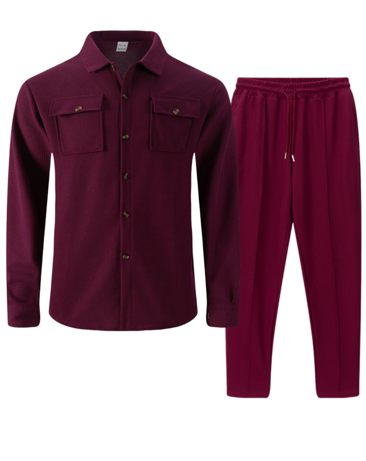 Men's leisure set with breathable textured design and practical pockets Lisslune