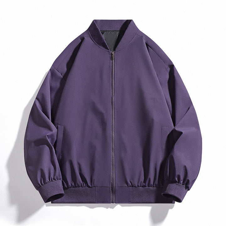 Men's Casual Bomber Jacket with Elastic Cuffs Lisslune