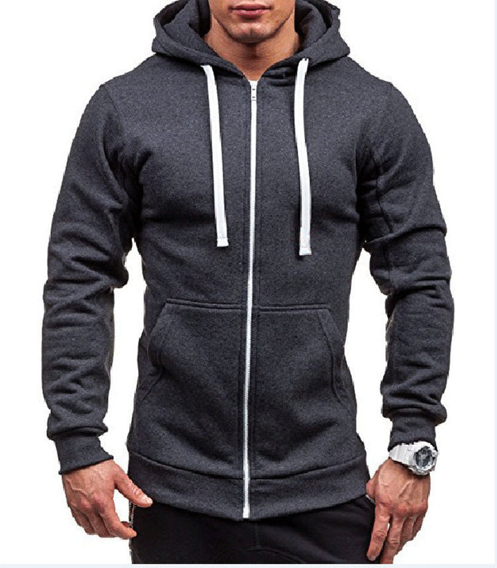 Men's Sporty Fleece Zip-Up Hoodie Lisslune