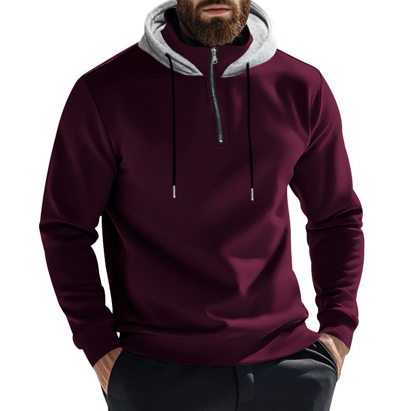 Men's sporty hoodie with half-zip and breathable material Lisslune