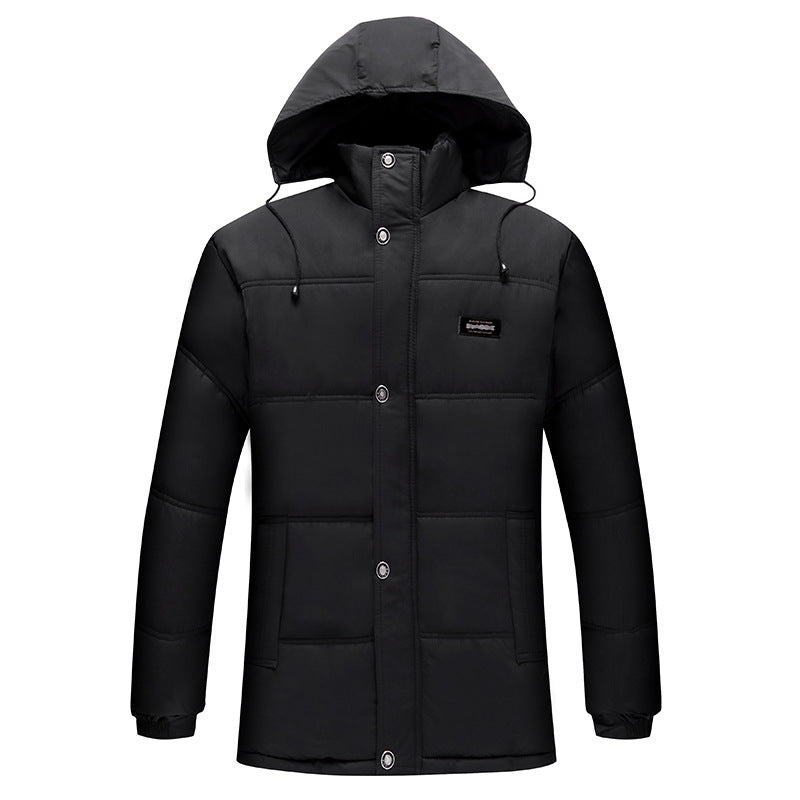 Men's quilted winter jacket with fluffy inner lining and adjustable hood collar Lisslune