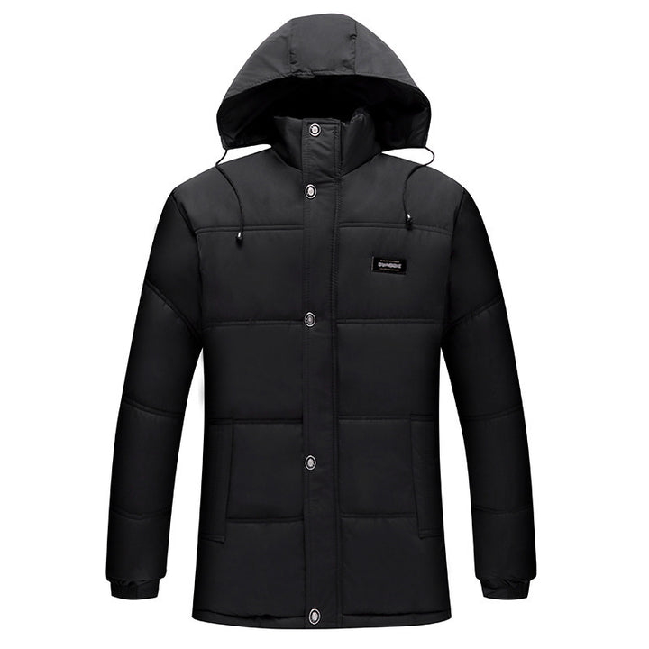 Men's quilted winter jacket with fluffy inner lining and adjustable hood collar Lisslune