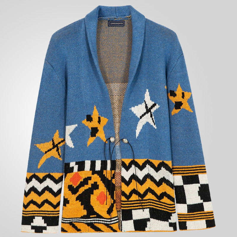Men's cardigan with detailed handcrafted work Lisslune