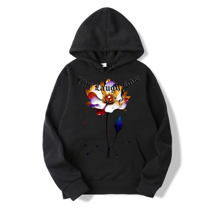 Women's Hoodie with Floral Artist Print Lisslune