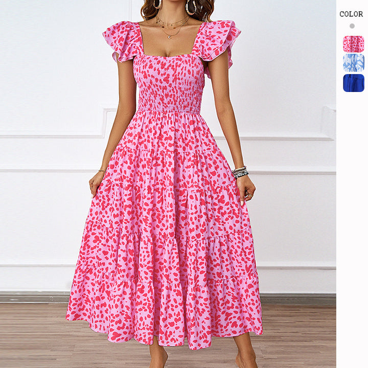 Ladies maxi dress with voluminous ruffle details and swinging skirt Lisslune