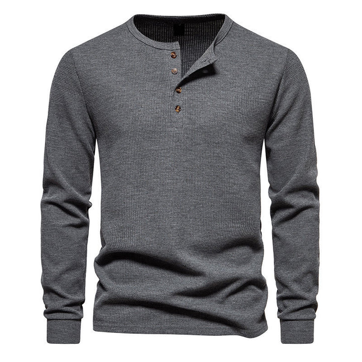 Men's Long Sleeve Shirts with Button Placket Lisslune