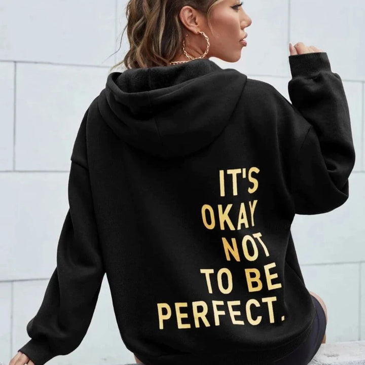 Women’s hoodie with motivational lettering and cozy lining Lisslune