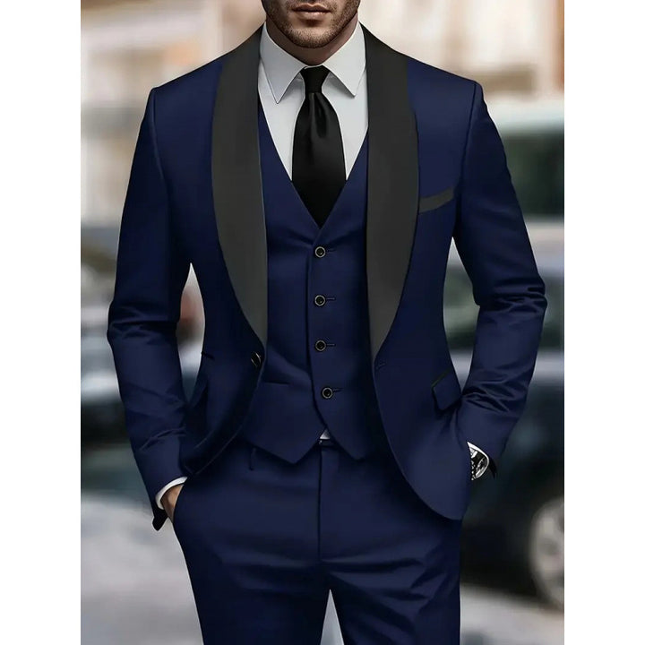 Men's elegant suit with slim fit and luxurious satin lapel Lisslune