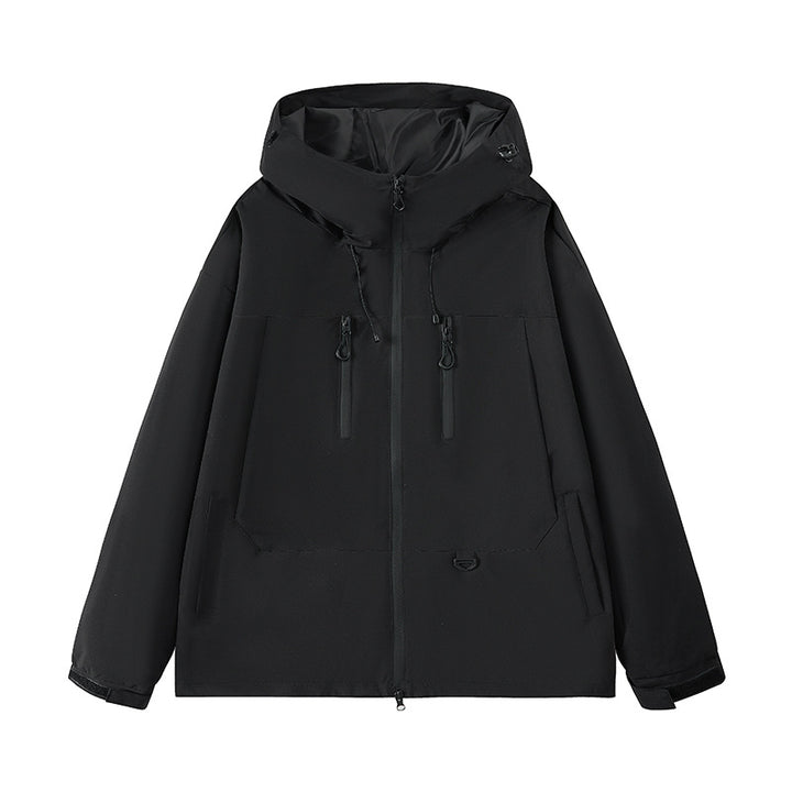 Men's water-repellent outdoor jacket with adjustable hood and multifunctional pockets Lisslune