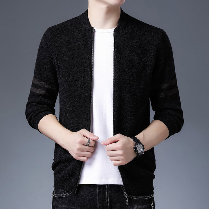 Men's Stylish Cardigan with Classic Zipper and Sporty Design Lisslune