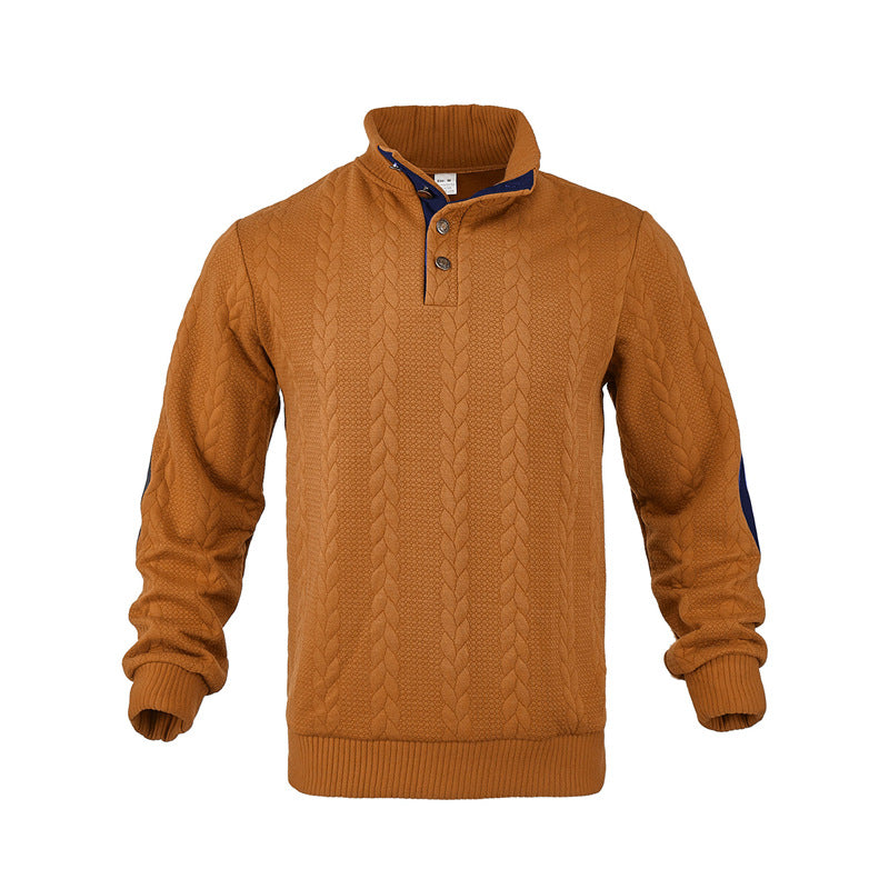 Men's structured sweater with fashionable stand-up collar Lisslune