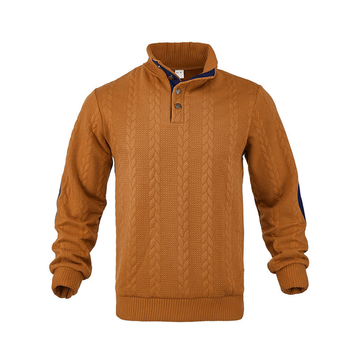 Men's structured sweater with fashionable stand-up collar Lisslune