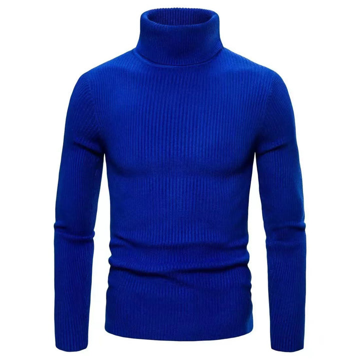 Men's Stand Collar Sweater made of Ribbed Knit Lisslune