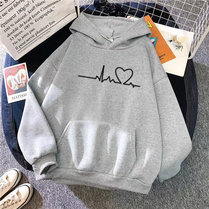 women's hoodie with heartbeat design Lisslune
