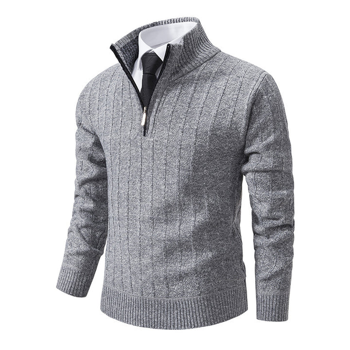 Men's fine-knit sweater with zipper and textured design Lisslune