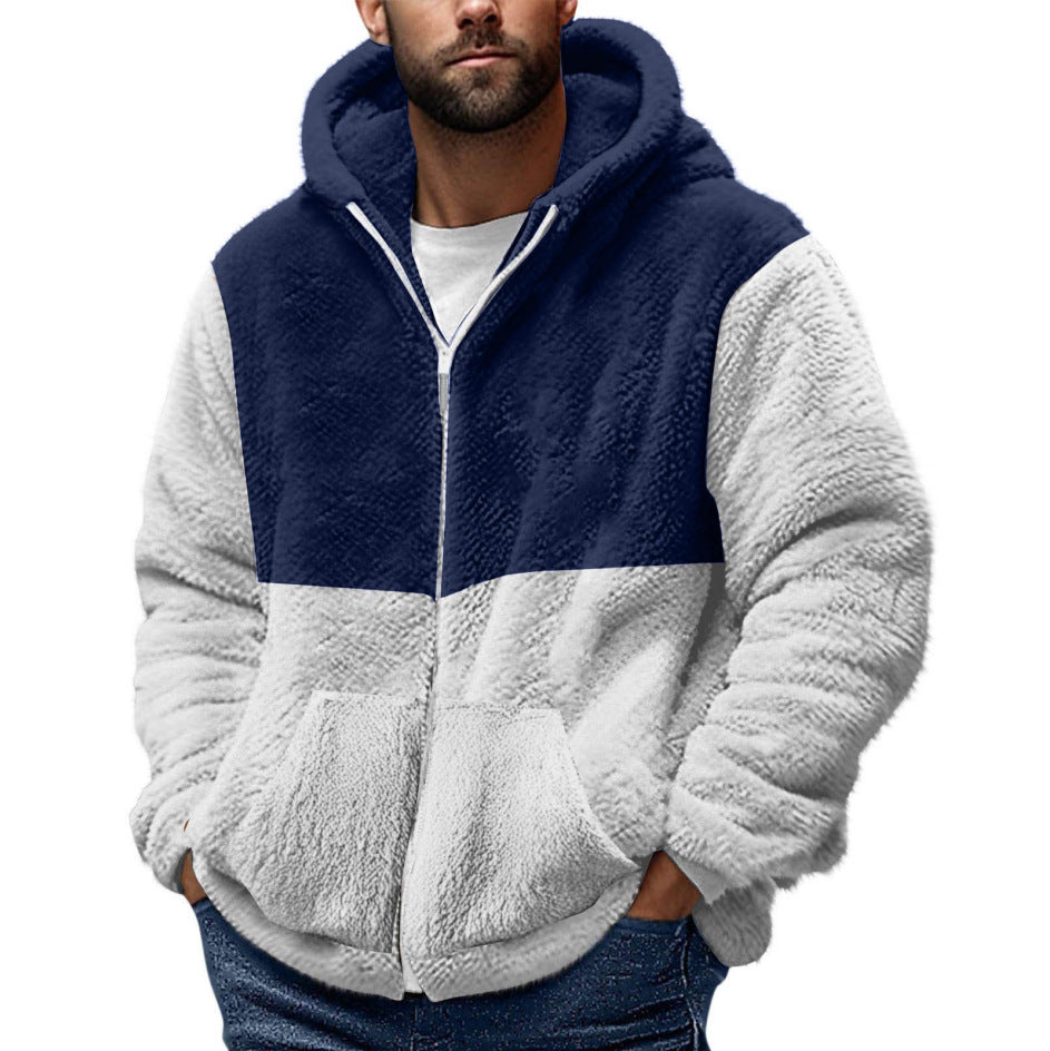 Men's cozy fleece jacket with practical pockets and high collar Lisslune
