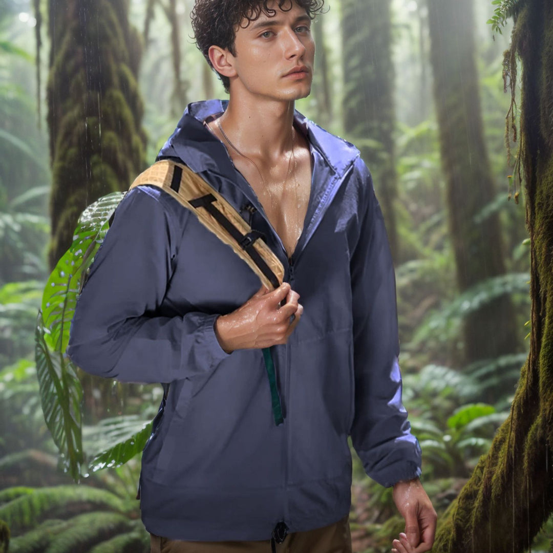 Men's weatherproof utility jacket with adjustable hood system Lisslune