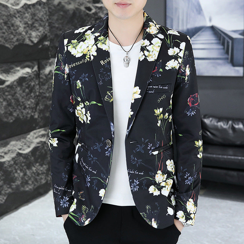 Men's stylish floral blazer Lisslune