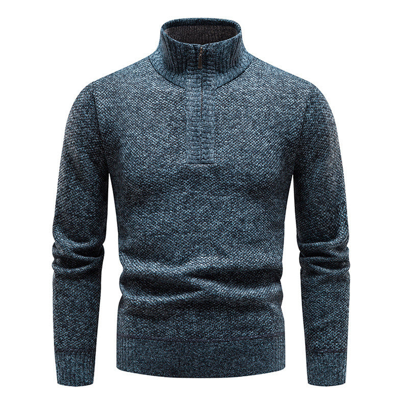 Men's Stylish Knit Sweater with High Collar and Textured Design Lisslune